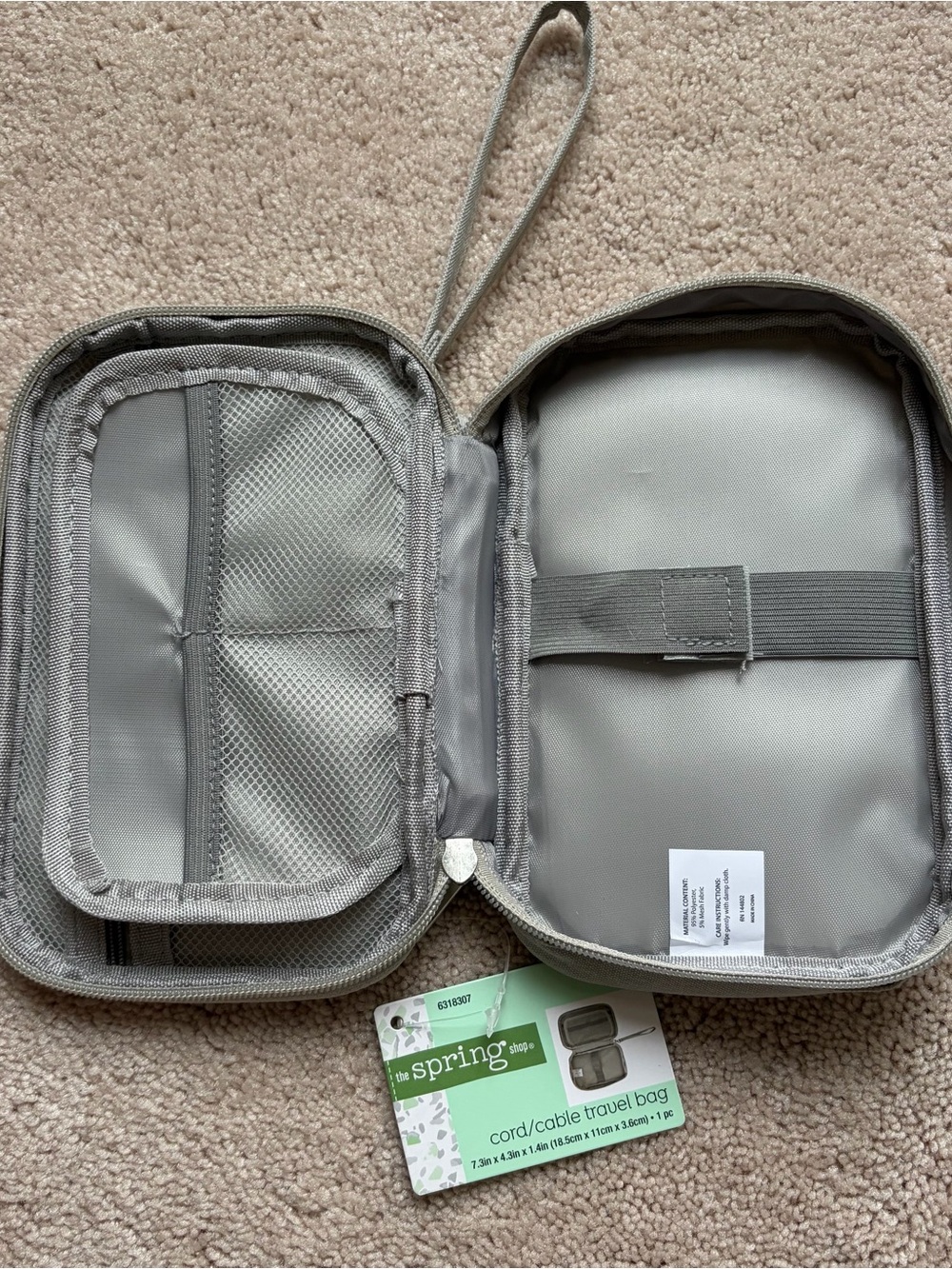 New Cord/Cable Travel Bag in Gray
